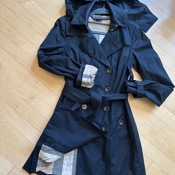 Burberry Brit black trench coat, 2   GD1110 - Picture 2 of 6